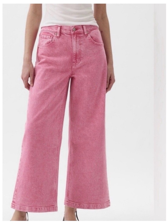 GAP Denim - Pink Wide-Leg Jeans - Women's Stylish High-Rise
